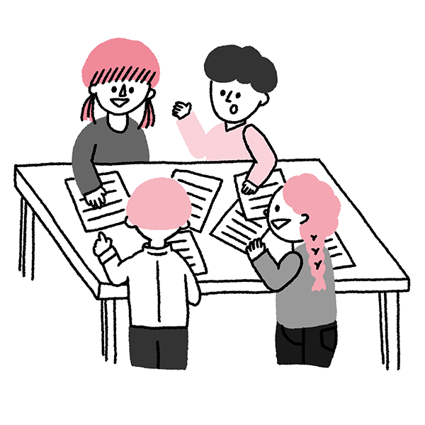 教材について分析する イメージイラスト