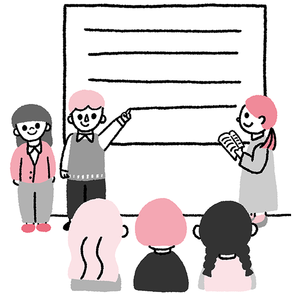 後輩に向け報告会 イメージイラスト