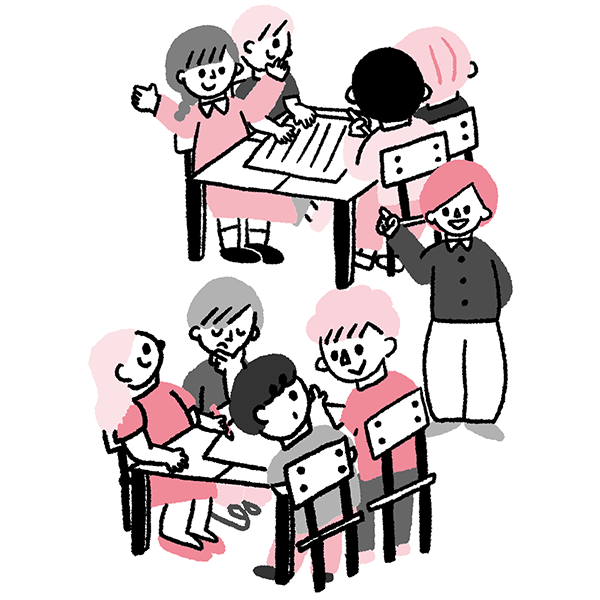 模擬授業の振り返り イメージイラスト